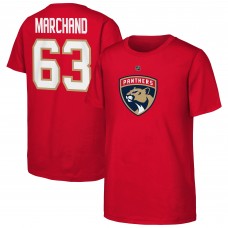 Футболка Подростковая Florida Panthers Brad Marchand Red Player Name & Number