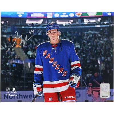 Gabe Perreault New York Rangers Autographed Fanatics Authentic 8 x 10 NHL Debut Photograph