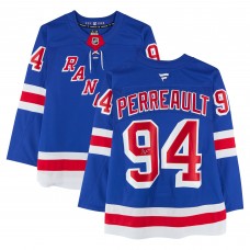 Gabe Perreault New York Rangers Autographed Fanatics Authentic Blue Fanatics Premium Jersey