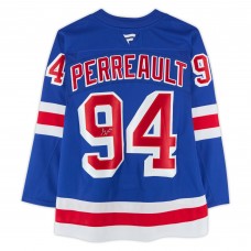 Gabe Perreault New York Rangers Autographed Fanatics Authentic Blue Fanatics Premium Jersey