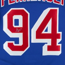 Gabe Perreault New York Rangers Autographed Fanatics Authentic Blue Fanatics Premium Jersey