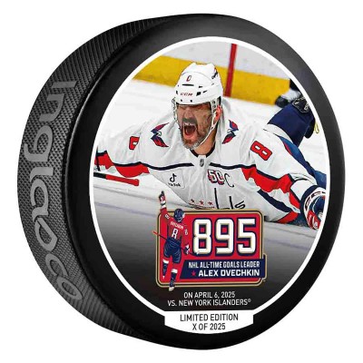 Washington Capitals Alexander Ovechkin Inglasco 895th Goal Hockey Puck - Limited Edition of 2025