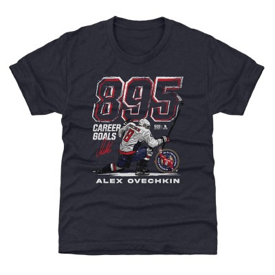 Детская футболка Washington Capitals Alexander Ovechkin 500 Level Navy NHL All-Time Leading Goal Scorer Grunge