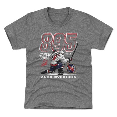 Детская футболка Washington Capitals Alexander Ovechkin 500 Level Gray NHL All-Time Leading Goal Scorer Grunge