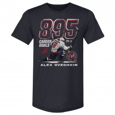 Футболка Washington Capitals Alexander Ovechkin 500 Level Navy NHL All-Time Leading Goal Scorer Tri-Blend Grunge
