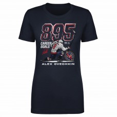 Женская Washington Capitals Alexander Ovechkin 500 Level Navy NHL All-Time Leading Goal Scorer Grunge T-Shirt