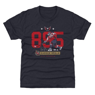 Футболка Подростковая Washington Capitals Alexander Ovechkin 500 Level Navy NHL All-Time Leading Goal Scorer Number