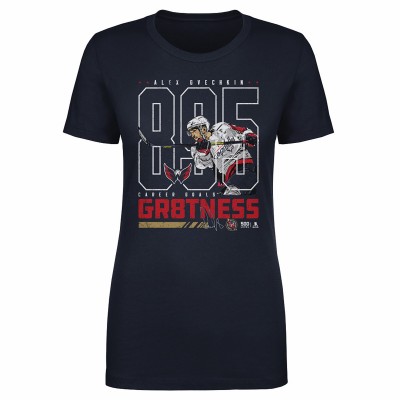 Футболка Женская Washington Capitals Alexander Ovechkin 500 Level Navy NHL All-Time Leading Goal Scorer Outline