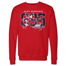 Свитшот Washington Capitals Alexander Ovechkin 500 Level Red NHL All-Time Leading Goal Scorer Overlay Pullover