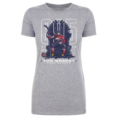Футболка Женская Washington Capitals Alexander Ovechkin 500 Level Heather Gray NHL All-Time Leading Goal Scorer Throne