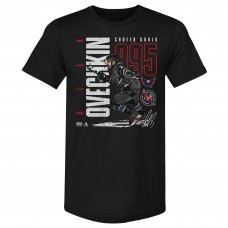 Washington Capitals Alexander Ovechkin 500 Level Black NHL All-Time Leading Goal Scorer Tri-Blend Throwback T-Shirt