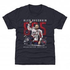 Детская футболка Washington Capitals Alexander Ovechkin 500 Level Navy NHL All-Time Leading Goal Scorer The Shot