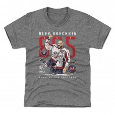 Детская футболка Washington Capitals Alexander Ovechkin 500 Level Gray NHL All-Time Leading Goal Scorer The Shot