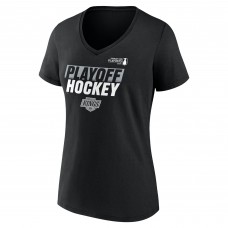 Женская футболка Los Angeles Kings Black 2025 Stanley Cup Playoffs Breakout V-Neck T-Shirt