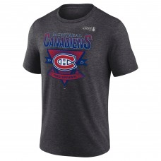 Montreal Canadiens Charcoal 2025 Stanley Cup Playoffs Crossbar Tri-Blend T-Shirt
