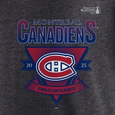 Montreal Canadiens Charcoal 2025 Stanley Cup Playoffs Crossbar Tri-Blend T-Shirt