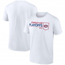 Montreal Canadiens White 2025 Stanley Cup Playoffs Logo T-Shirt