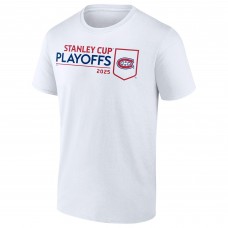 Montreal Canadiens White 2025 Stanley Cup Playoffs Logo T-Shirt