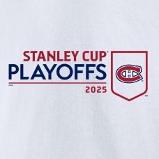 Montreal Canadiens White 2025 Stanley Cup Playoffs Logo T-Shirt