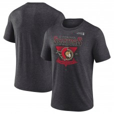 Ottawa Senators Charcoal 2025 Stanley Cup Playoffs Crossbar Tri-Blend T-Shirt