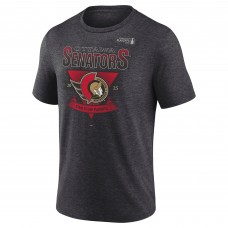 Ottawa Senators Charcoal 2025 Stanley Cup Playoffs Crossbar Tri-Blend T-Shirt