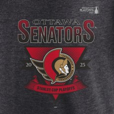 Ottawa Senators Charcoal 2025 Stanley Cup Playoffs Crossbar Tri-Blend T-Shirt
