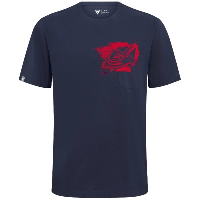 Columbus Blue Jackets Levelwear Navy Focal Blasted T-Shirt