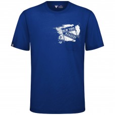 New York Rangers Levelwear Royal Focal Blasted T-Shirt New York Rangers Levelwear Royal Focal Blasted T-Shirt