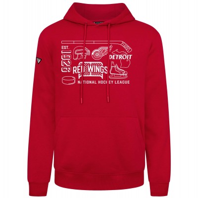 Detroit Red Wings Levelwear Red Podium Campaign Pullover Hoodie