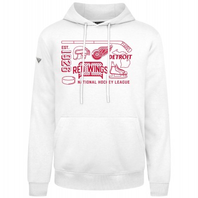 Detroit Red Wings Levelwear White Podium Campaign Pullover Hoodie