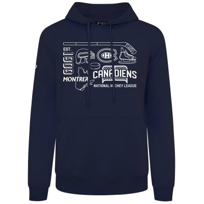 Montreal Canadiens Levelwear Navy Podium Campaign Pullover Hoodie