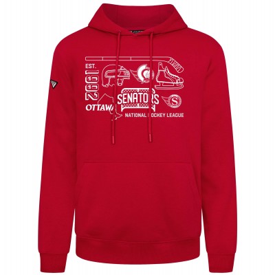 Ottawa Senators Levelwear Red Podium Campaign Pullover Hoodie