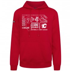 Calgary Flames Levelwear Red Podium Campaign Pullover Hoodie