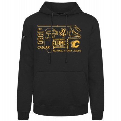 Calgary Flames Levelwear Black Podium Campaign Pullover Hoodie
