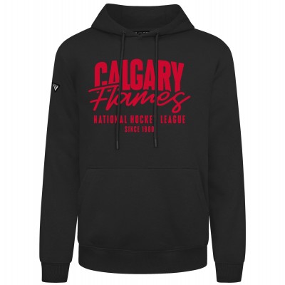 Calgary Flames Levelwear Black Podium Response Pullover Hoodie