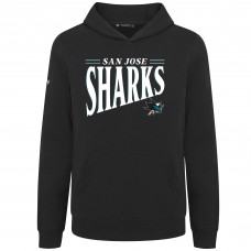 Подростковая San Jose Sharks Levelwear Black Jr Podium Tally Pullover Hoodie Подростковая San Jose Sharks Levelwear Black Jr Podium Tally Pullover Hoodie