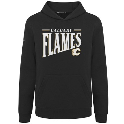 Подростковая Calgary Flames Levelwear Black Jr Podium Tally Pullover Hoodie