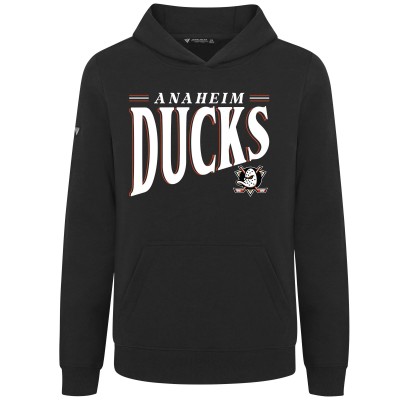Подростковая Anaheim Ducks Levelwear Black Jr Podium Tally Pullover Hoodie