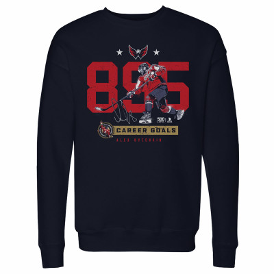 Свитшот Washington Capitals Alexander Ovechkin 500 Level Navy Number Pullover