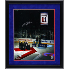 Фото с автографом Mark Messier New York Rangers Fanatics Authentic Framed 16 x 20 Banner Raising - Suede Matting