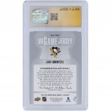 Jake Guentzel Pittsburgh Penguins Autographed 2019-20 Upper Deck UD Game Jersey Black Relic #GJ-GU CGC Fanatics Witnessed Authenticated Auto 10 Card