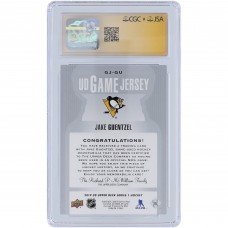 Jake Guentzel Pittsburgh Penguins Autographed 2019-20 Upper Deck UD Game Jersey White Relic #GJ-GU CGC Fanatics Witnessed Authenticated Auto 10 Card