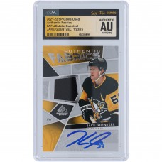 Jake Guentzel Pittsburgh Penguins Autographed 2021-22 Upper Deck SP Game Used Authentic Fabrics Black Relic #AF-JG CGC Fanatics Witnessed Authenticated Auto 10 Card