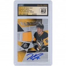 Jake Guentzel Pittsburgh Penguins Autographed 2021-22 Upper Deck SP Game Used Authentic Fabrics Yellow Relic #AF-JG CGC Fanatics Witnessed Authenticated Auto 10 Card