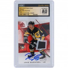 Jake Guentzel Pittsburgh Penguins Autographed 2021-22 Upper Deck SP Game Used 2 Color Jersey Relic #54 CGC Fanatics Witnessed Authenticated Auto 10 Card