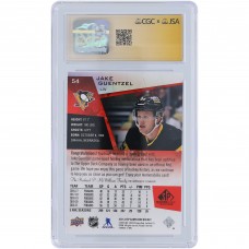 Jake Guentzel Pittsburgh Penguins Autographed 2021-22 Upper Deck SP Game Used 2 Color Jersey Relic #54 CGC Fanatics Witnessed Authenticated Auto 10 Card