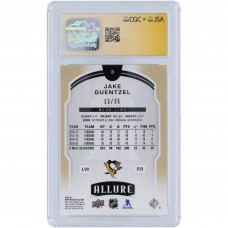 Jake Guentzel Pittsburgh Penguins Autographed 2020-21 Upper Deck Allure Blue Line #3 #/35 CGC Fanatics Witnessed Authenticated Auto 10 Card