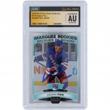 Adam Fox New York Rangers Autographed 2019-20 Upper Deck O-Pee-Chee Platinum #178 CGC Fanatics Witnessed Authenticated Auto 10 Rookie Card Adam Fox New York Rangers Autographed 2019-20 Upper Deck O-Pee-Chee Platinum #178 CGC Fanatics Witnessed Authenticated Auto 10 Rookie Card