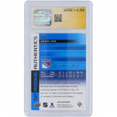 Adam Fox New York Rangers Autographed 2019-20 Upper Deck SP Blue #129 CGC Fanatics Witnessed Authenticated Auto 10 Rookie Card Adam Fox New York Rangers Autographed 2019-20 Upper Deck SP Blue #129 CGC Fanatics Witnessed Authenticated Auto 10 Rookie Card
