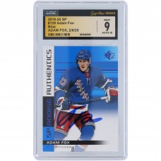 Adam Fox New York Rangers Autographed 2019-20 Upper Deck SP Blue #129 CGC Fanatics Witnessed Authenticated 9/10 Rookie Card Adam Fox New York Rangers Autographed 2019-20 Upper Deck SP Blue #129 CGC Fanatics Witnessed Authenticated 9/10 Rookie Card